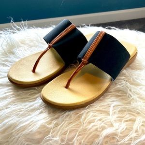Black and Tan Palms flip flops